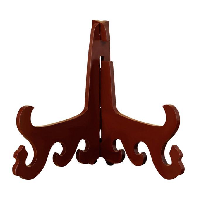 Wooden Plate Stand Rack Photo Frame Easel Holder For Collectibles