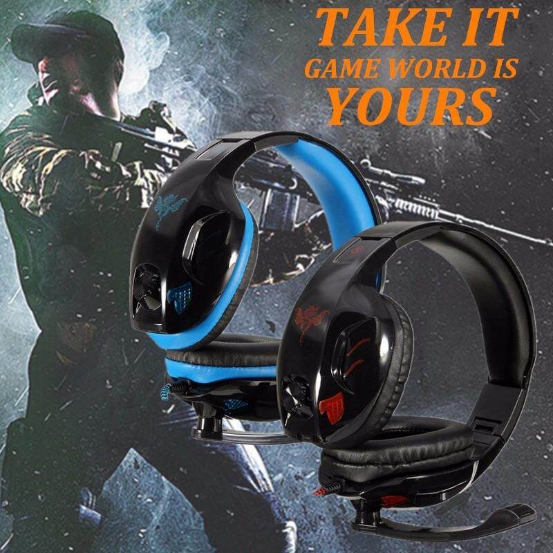 USB Gaming Kopfh?rer Headset Headband Headphone Stirnband Fur PC Laptop Computer NEW（2 For Choice） Blue (blue)
