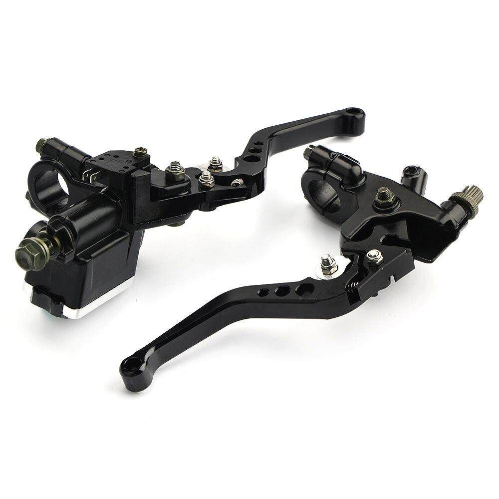 2 Pair Universal Motorcycle 7/8 Brake Master Cylinder Clutch Lever Black