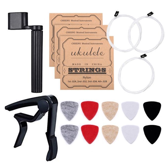 Guitar Tool Kit 10pcs  Ukulele Picks 3 Set Of Strings