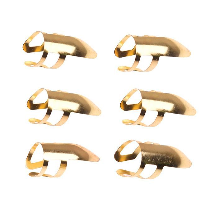 6pcs Finger Picks Thumb Pick Plectrums Guitar Adjustable Stainless