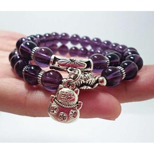 S411 Puple Crystal Cart. 2in1 Popose Type Neck & Hand Use.