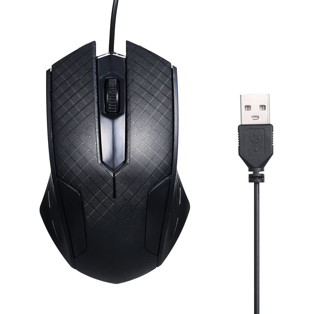 3-Button USB Optical Wired Mouse With 1.1M Cord Compatible
