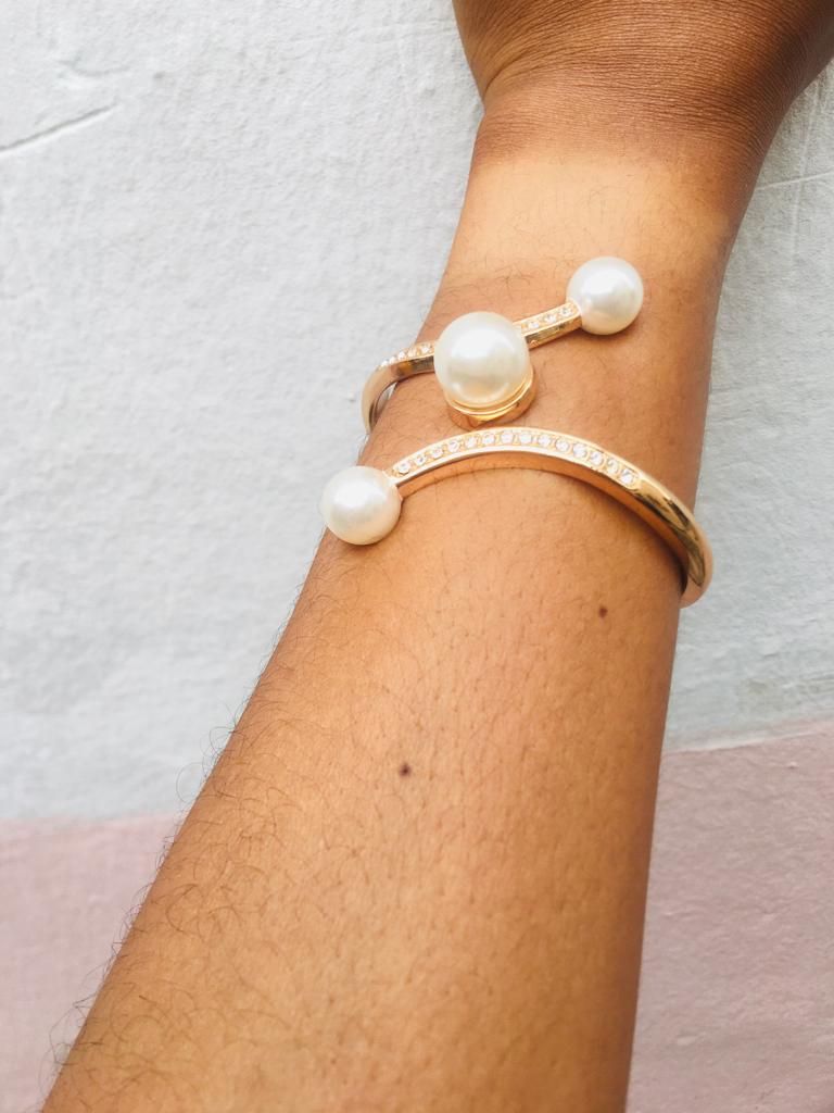 Double Pearl Bangles