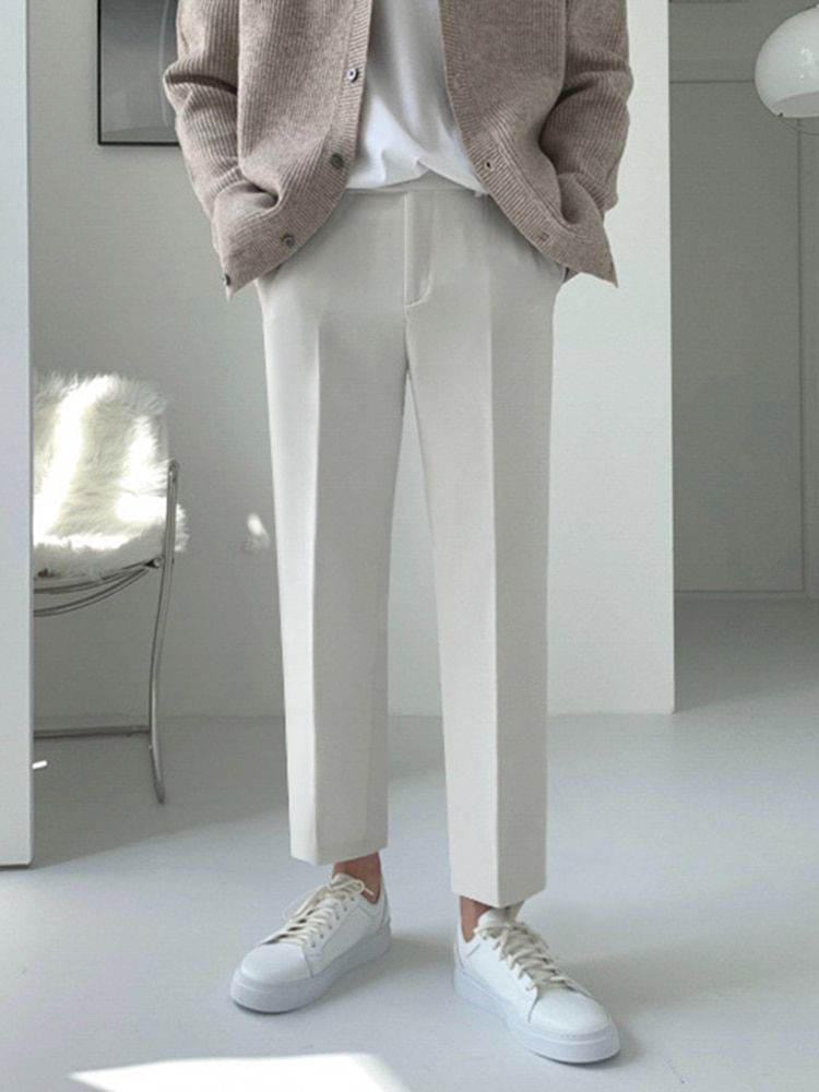 Casual Men's Pants Autumn Korean Loose Trend Straight Wide Leg 2022 Solid Color
