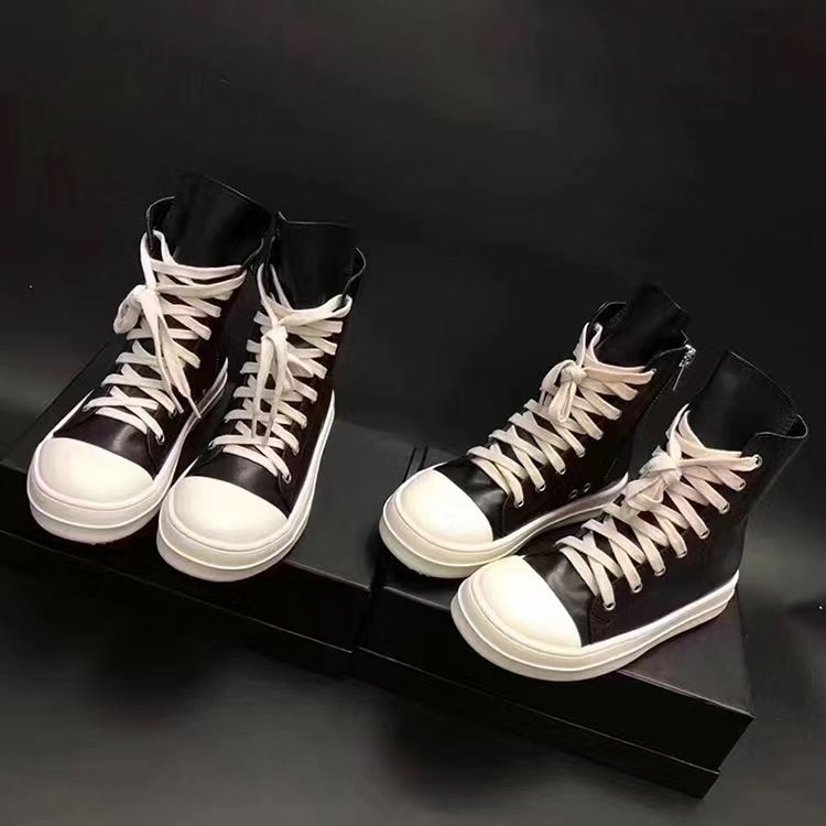 Hip Hop Ro 2023 New High-top Canvas Shoes-Black Leather