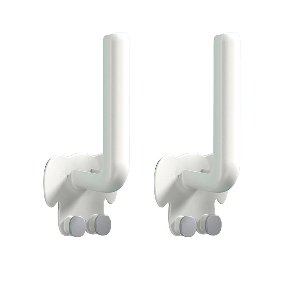 2Pcs Hanging Hooks L-Shape Wardrobe Hanging Hooks White