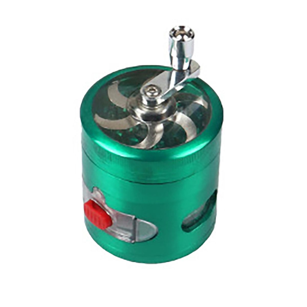 Swing Hand Grinder with Drawers 4-layer Herb Spice Grinder Durable Green