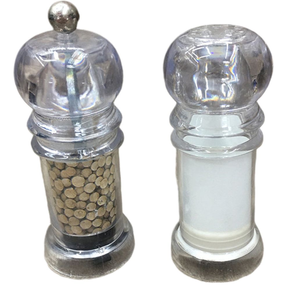 2Pcs Manual Salt Spice Pepper Mill Grinder Seasoning-White