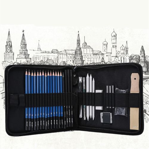 Professional Sketching Drawing Pencils Kit Set Art Tool