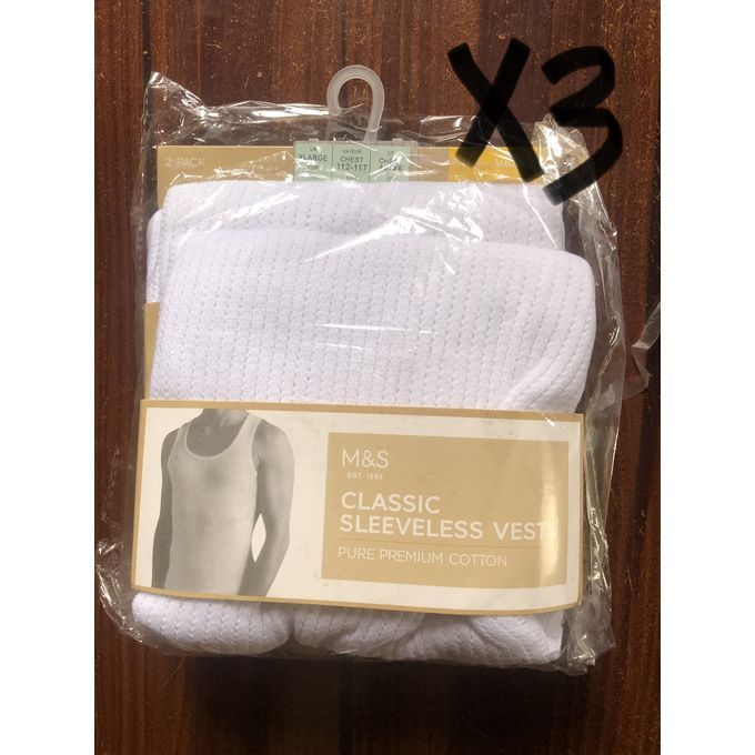 (3 Packs) 2-in-1 Singlets Mens Underwear -White