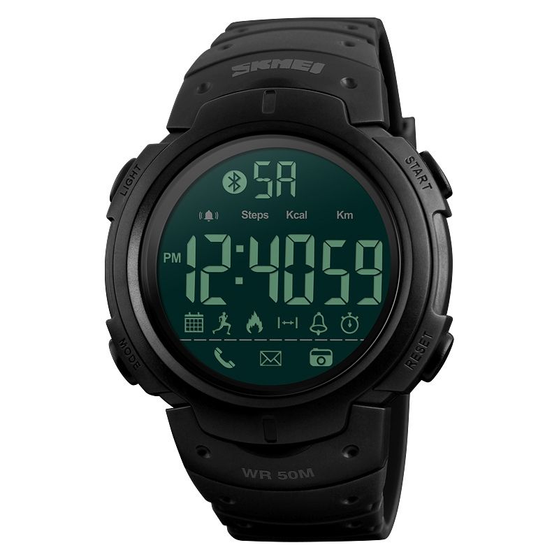 SKMEI 1301 Multifunction 50m Waterproof Sports Bluetooth Smart Watch, Compatible With Android & IOS System(Black)
