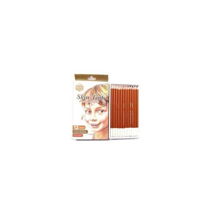 12 Pieces Skin Tint Pastel Pencils.