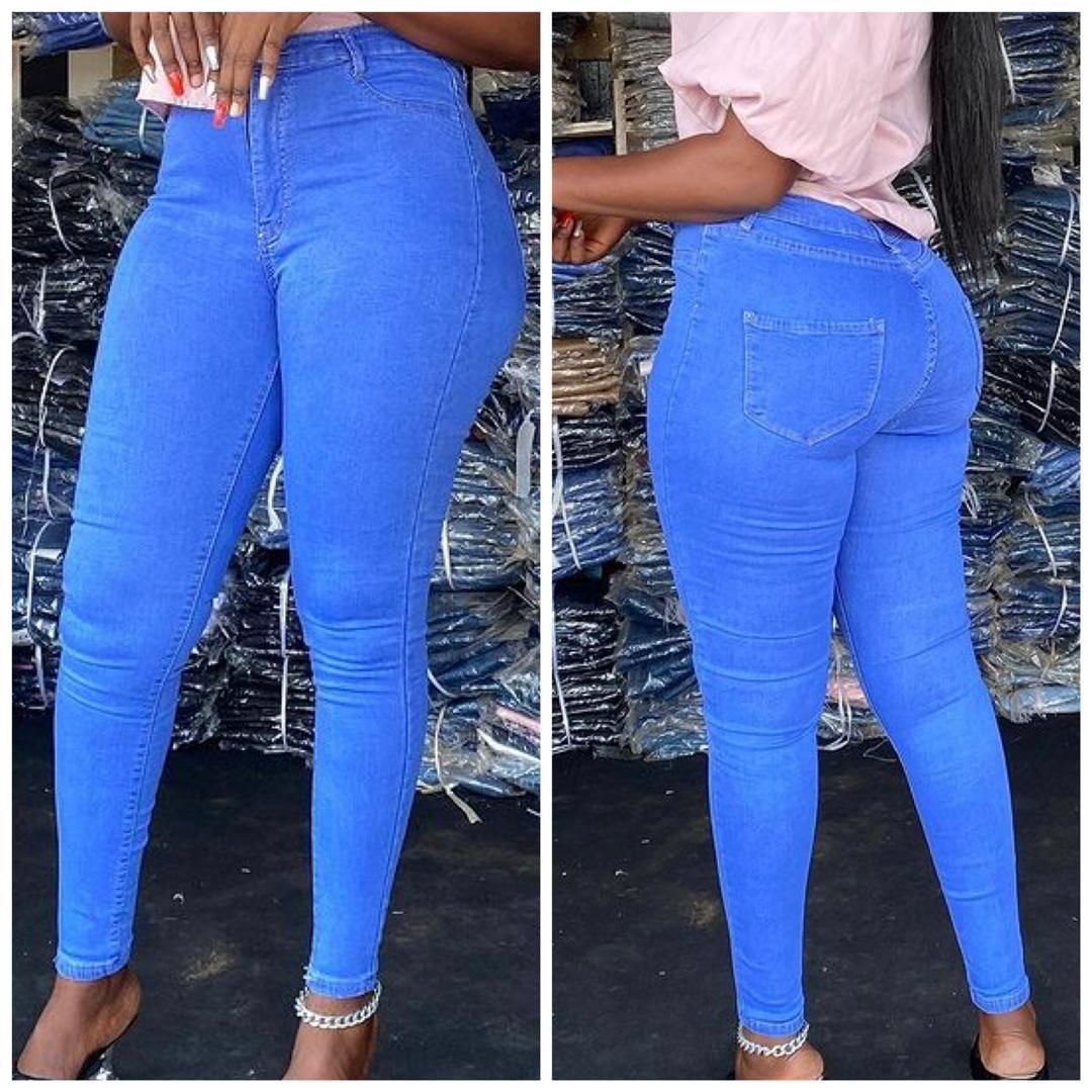 Ladies High Waist  Jean- Light Blue