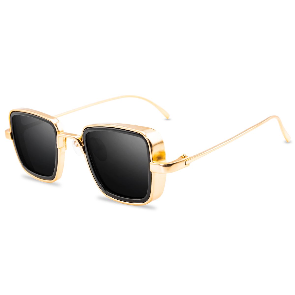 Black Sunglasses For Men Thick (Men's Eyeglasses) UV400 Shades Gold