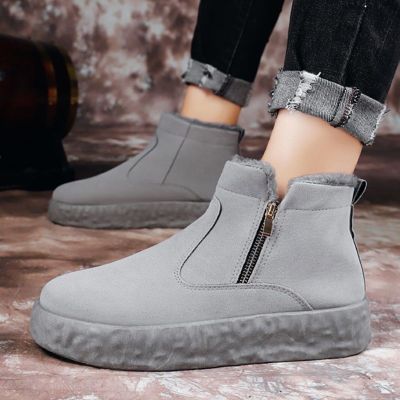 Winter Men Snow Boots Women High-top Sports Shoes Fashion Casual-B-gray