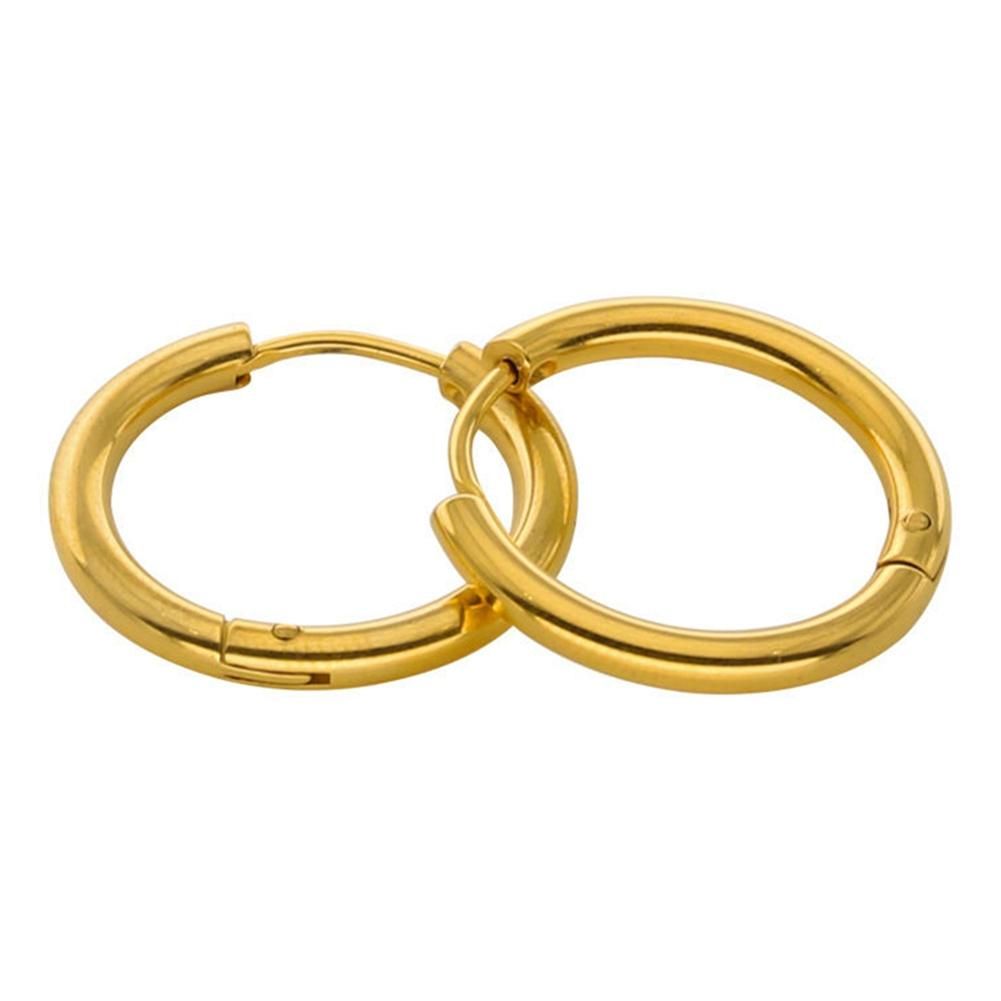 1 Pair Stainless Steel Fashion Punk Unisex Ear Hoop-Golden