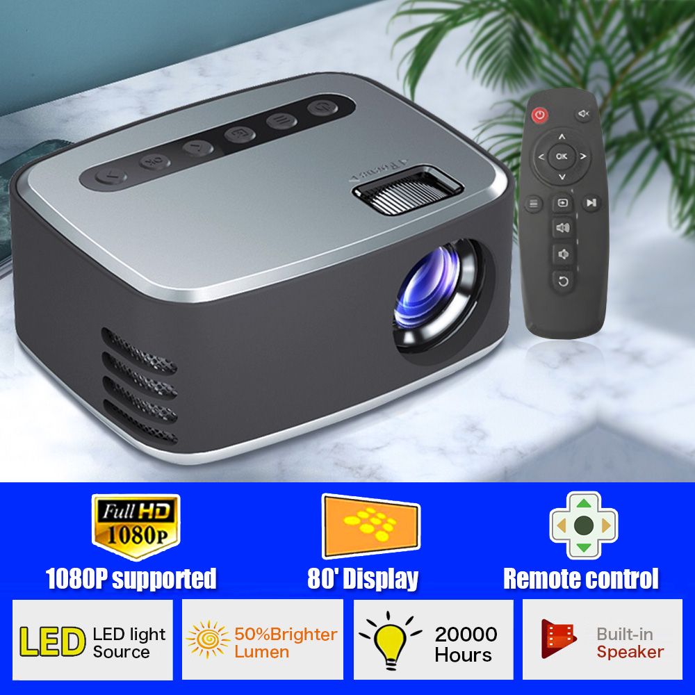 T20 Portable LED Mini Projector 1080P 320x240Pixels