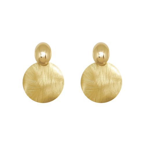 Round Personality Temperament Metal Geometric Retro Silver Needle Earrings