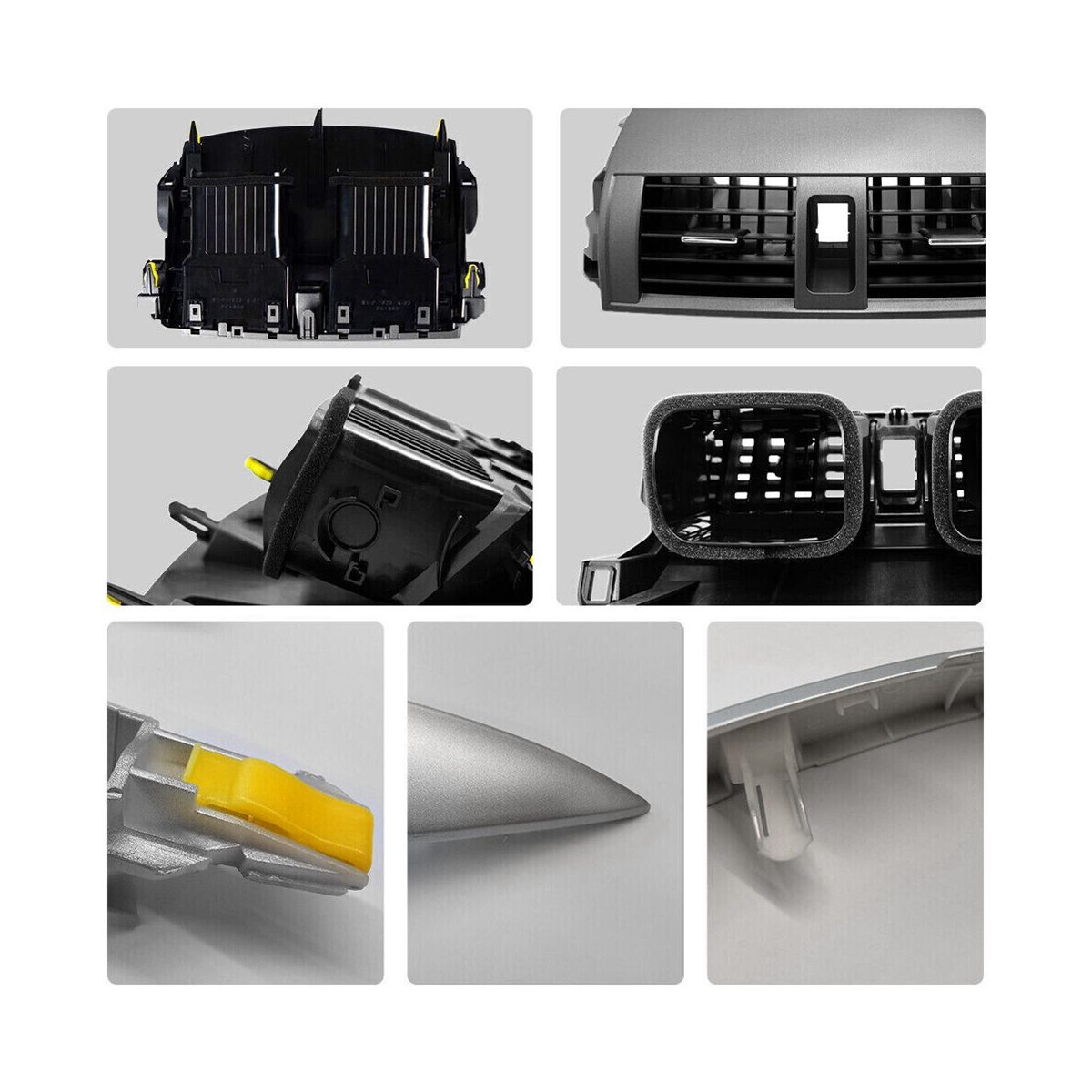 Car Center Dash AC Outlet Air Vent Panel with Strip Trim for Toyota Corolla 2009-2013