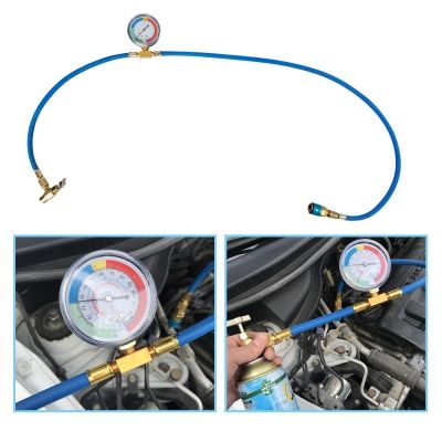 Fluorinated Hose For Air Conditioner With Pressure Gauge And Adapter