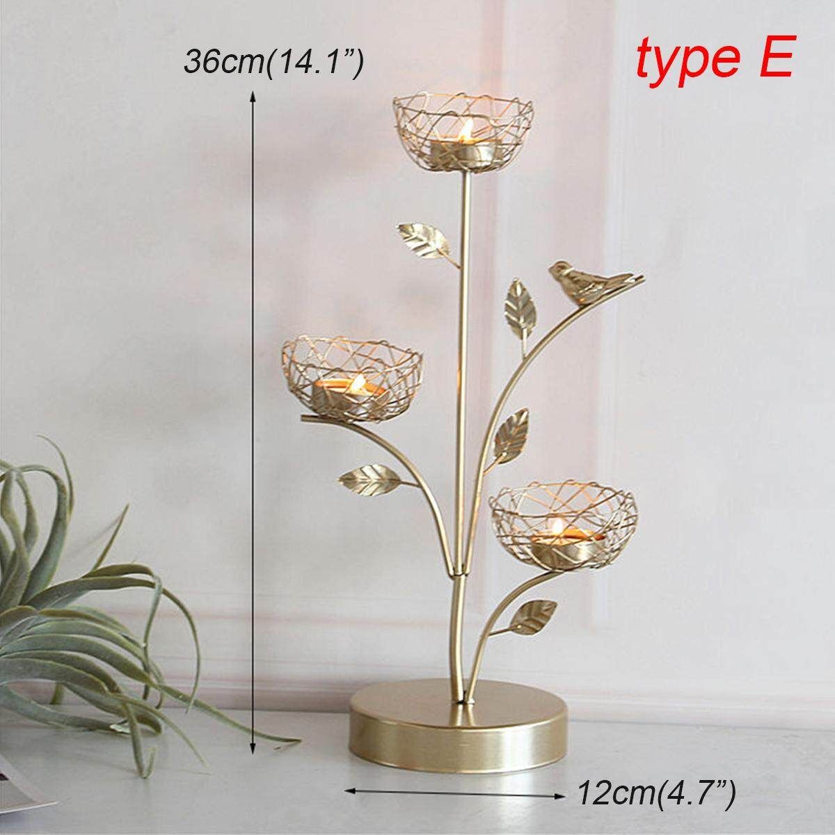5 Types Luxury Metal Gold Holder Stand Tree Bird Nest Christmas Dinner Home Decor Fluorescent Yellow