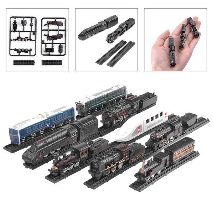 Set Of 9pcs Simulation Classic Train Model Toys Mini Lotomotive