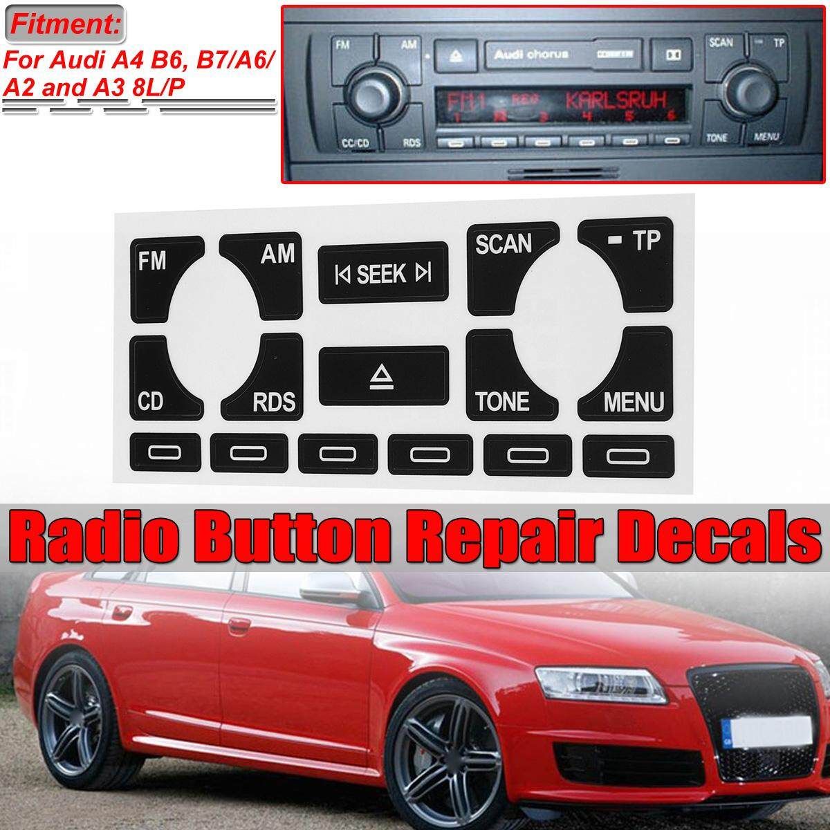 For Audi A4 B6 B7 A6 A2 And A3 8L/P Radio Stereo Worn Peeling Button Repair Decals Stickers