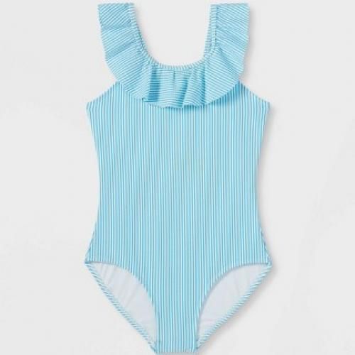 Baby Girl Blue Check Swimsuit