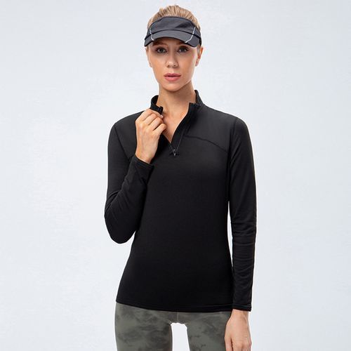 Women's Sport Tops,Autumn Winter Long Sleeve Running Gym Yoga T-Shirt（Black）