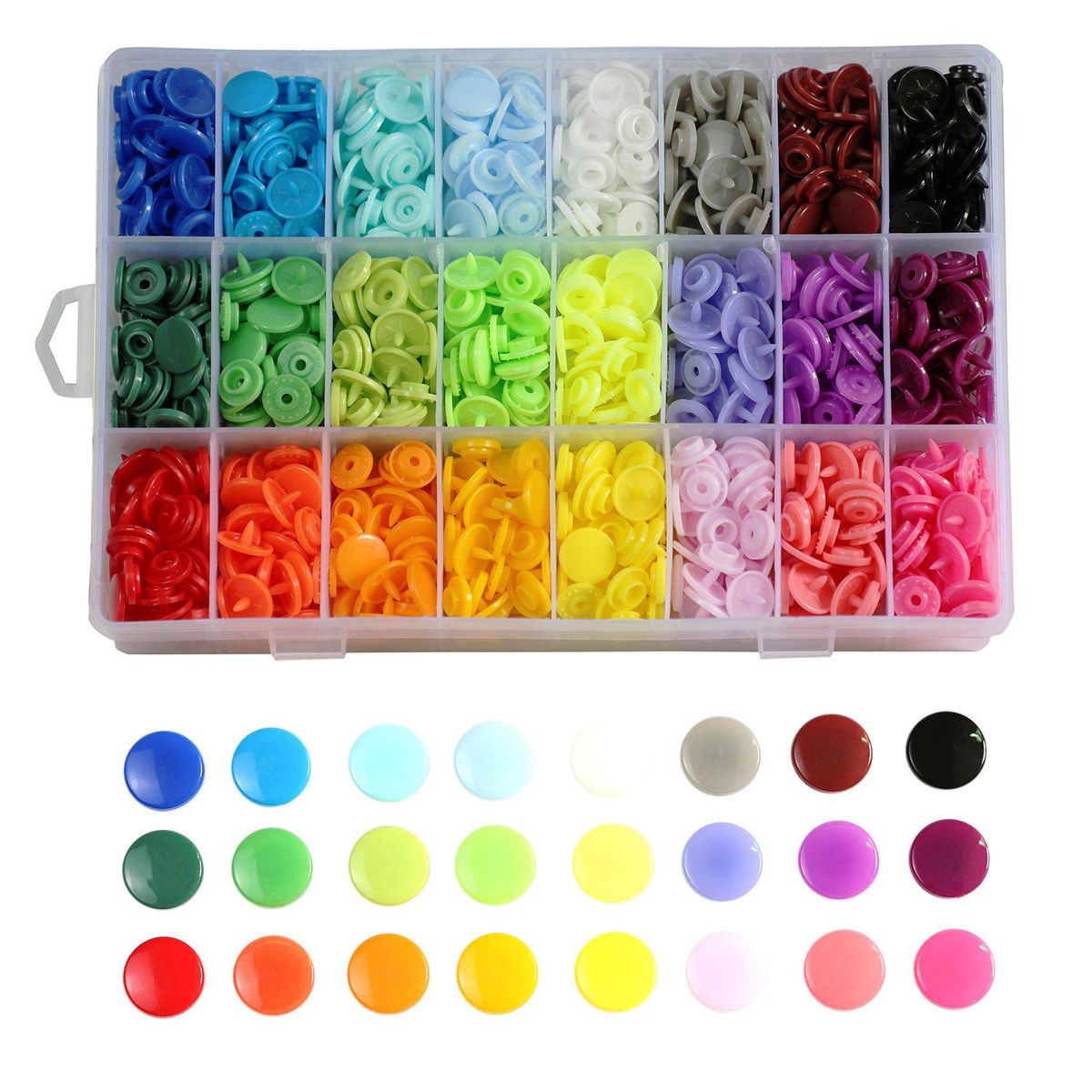 Snap Buttons Round Plastic Press Button Rainbow