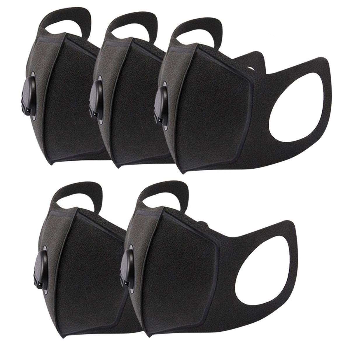 5Pcs Dustproof Mouth Cover Sponge Cover with Breathing Valve Fog-proof Face Mouth Cover