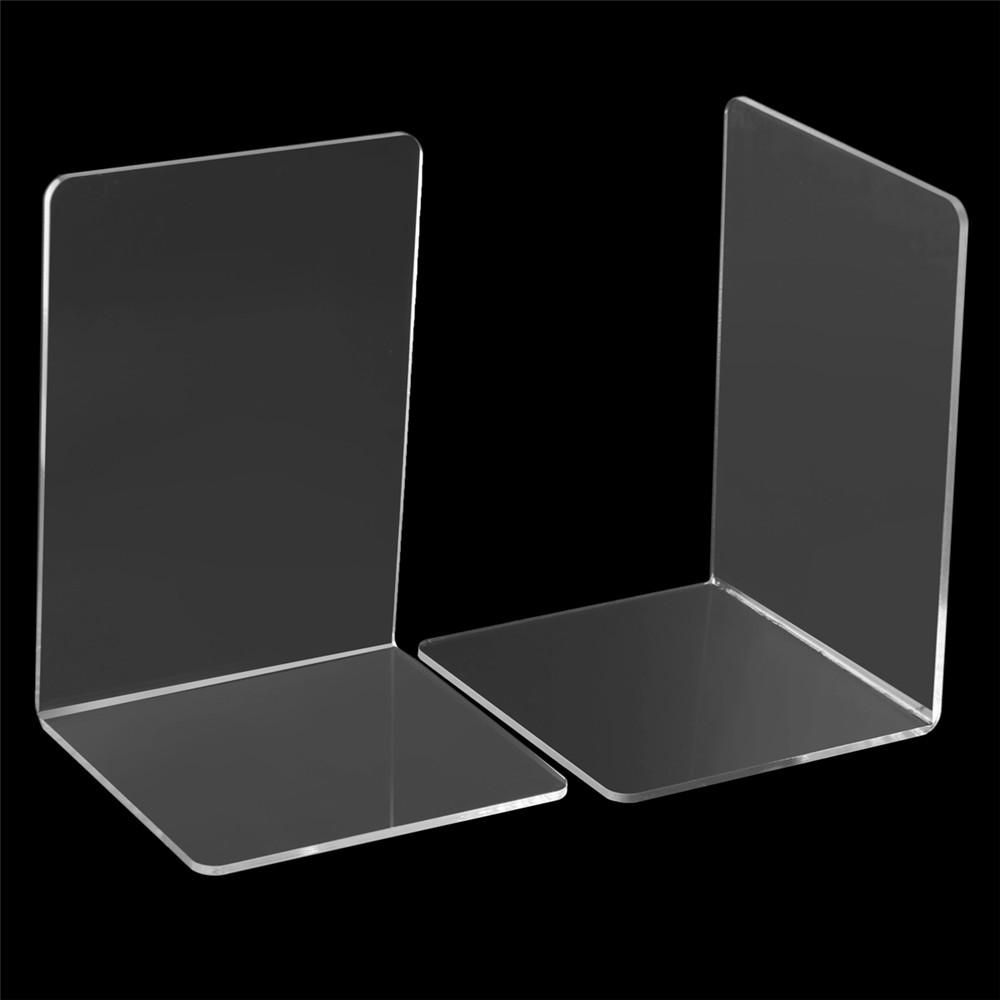 2pcs 160x150x220x4mm Clear Acrylic Bookends L-shaped