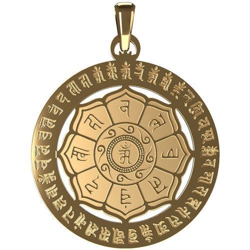 Cundi Heart Sutra 35mm Titanium Lucky Necklace Pendant