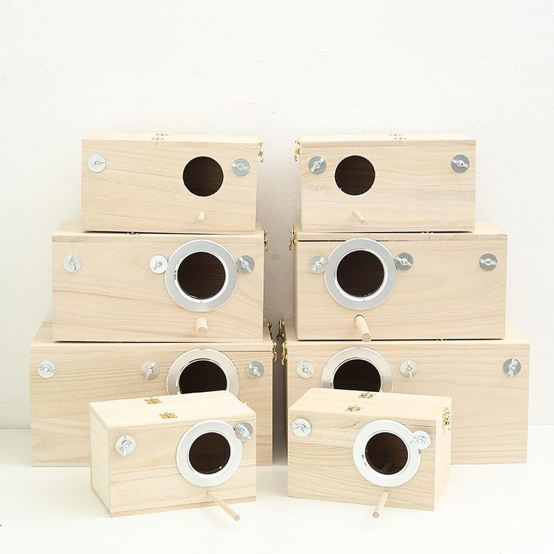 Horizontal Parrot Breeding Box Outdoor Solid Wood Hanging