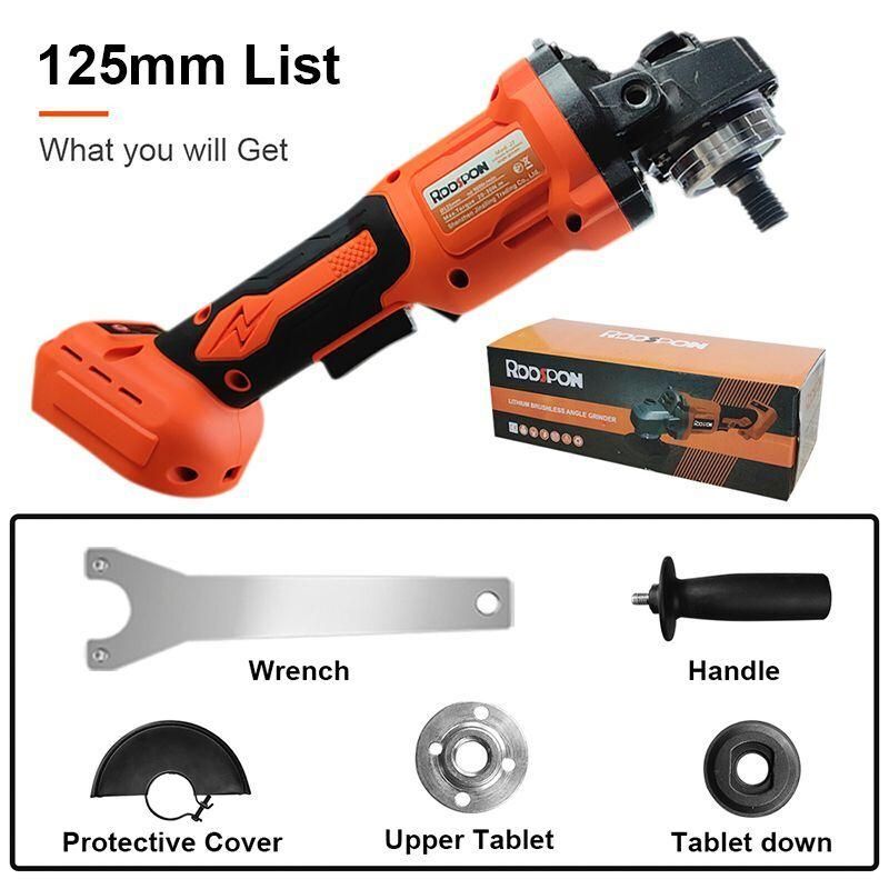 Electric Angle  125mm Brushless Variable Speed DIY   Power Tool For Makita 18V Lithium Battery Angle