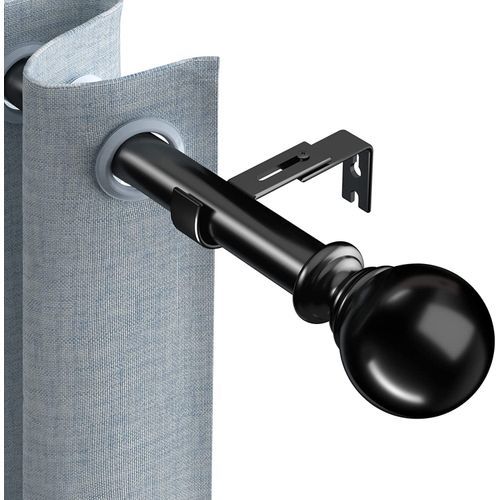 Black Curtain Rods For Windows 48 To 84 Inches, 1