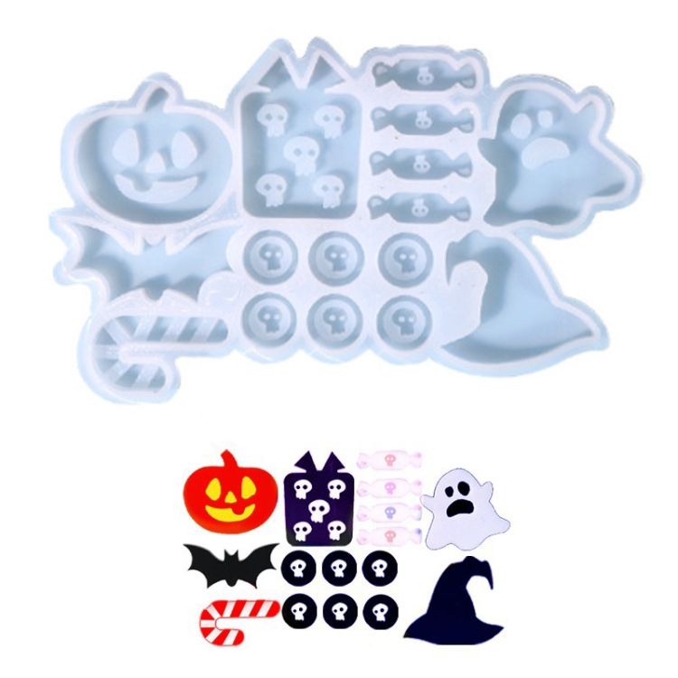 DIY Halloween Crystal Pendant Earrings Silicone Glue Mold