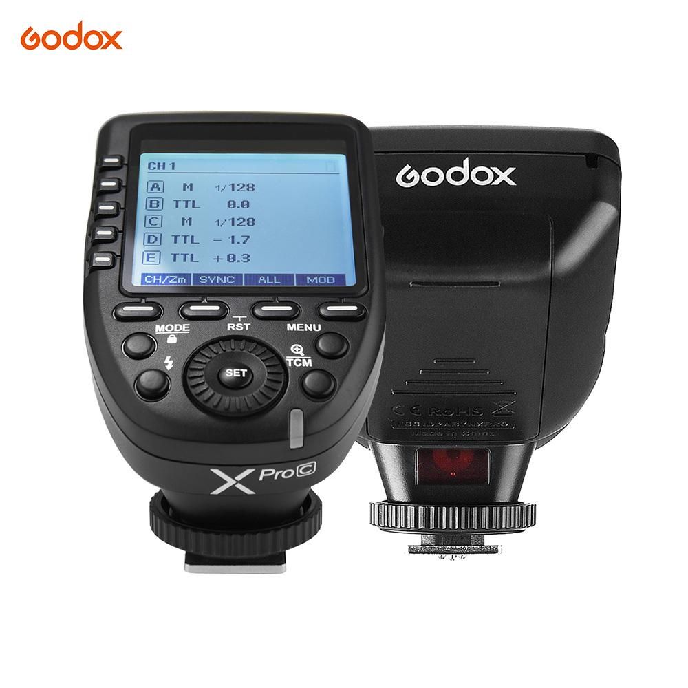 Godox Xpro-C E-TTL II Flash Trigger Transmitter 2.4G Wireless X System 32 Channels 16 Groups Support TTL Autoflash 1/8000s HSS Replacement for Canon EOS Series Cameras for Godox Series Camera Flashes Outdoor Flashes and Studi