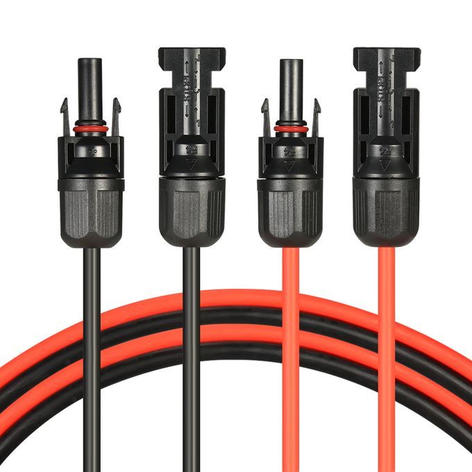1 Pair 10 Feet Black + 10 Feet Red 10AWG Solar Panel Extensi