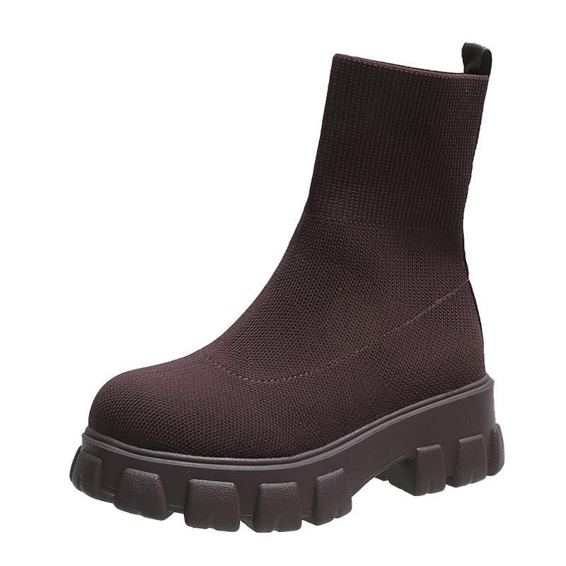 Knitted Short Boots Women  platform boots