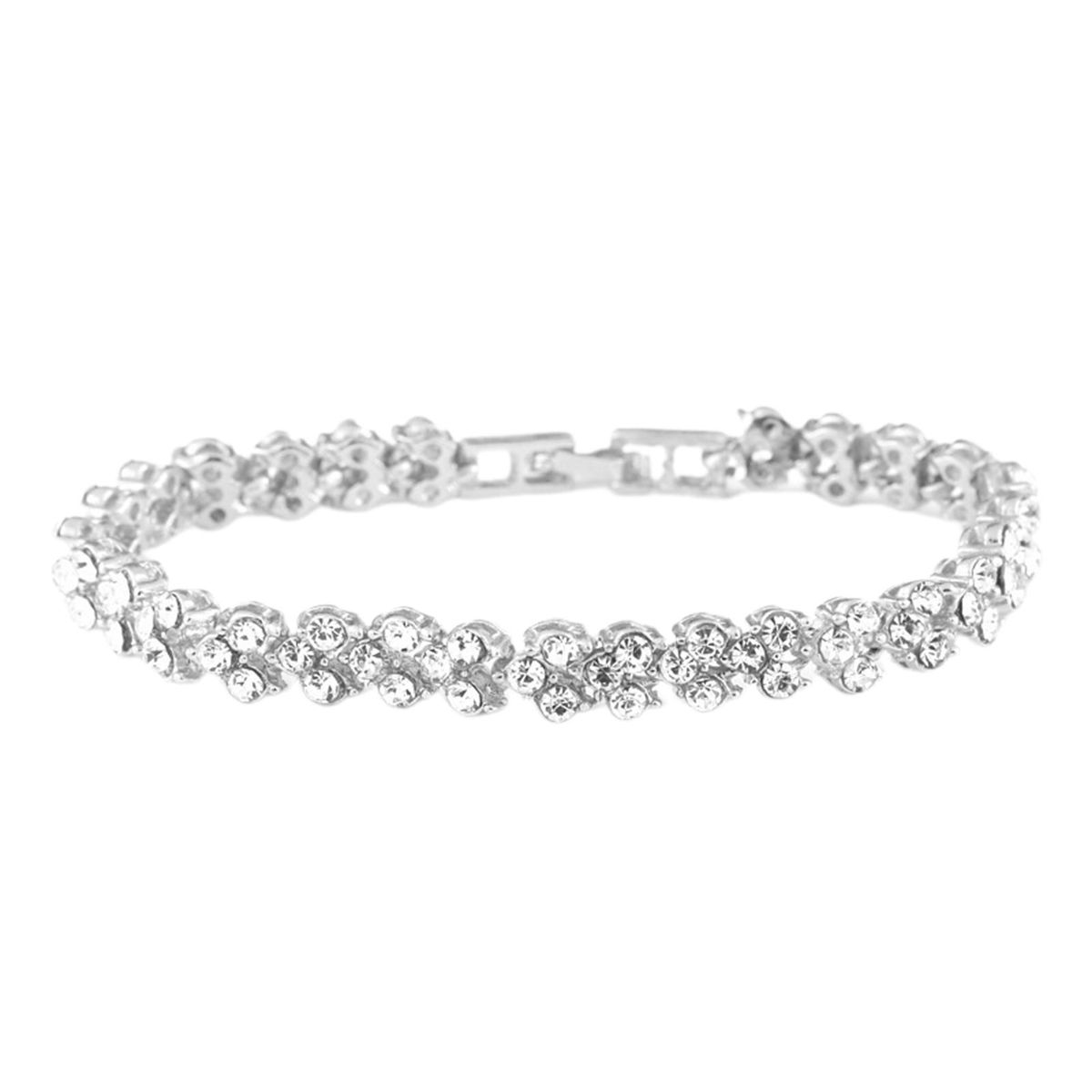 Buckle Closure Shining Bridal Bracelet Alloy-Silver