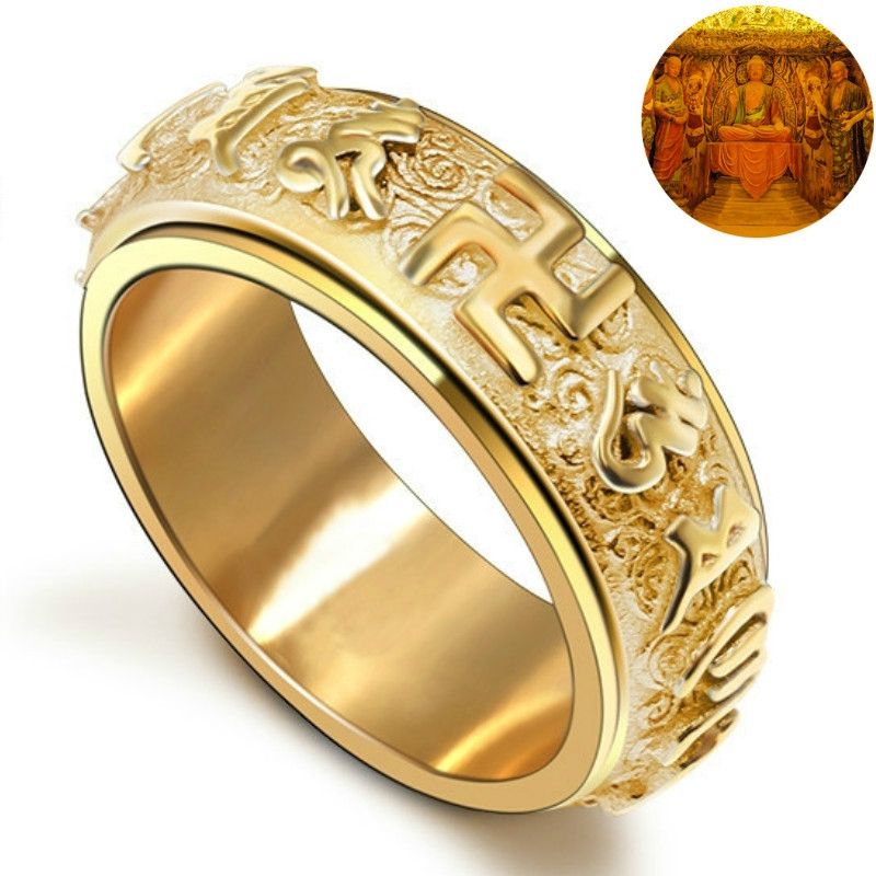 360° Rotate Sutra Lucky Charms Finger Ring