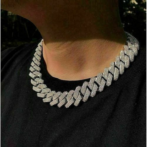 Mens Hip Hop Iced Miami Cuban Chain Necklace