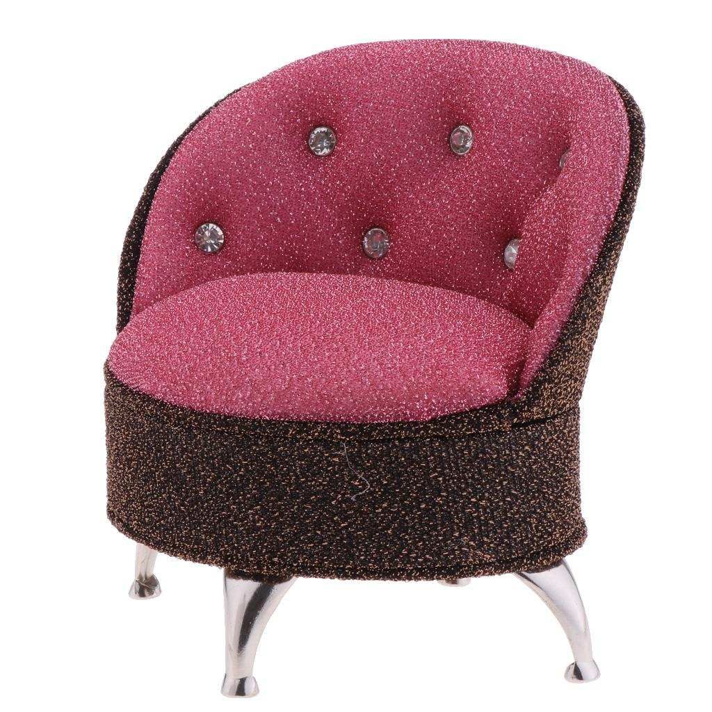 Single Sofa Chair Furniture Jewellery Box For 1/6 Scale Pink+Coffee