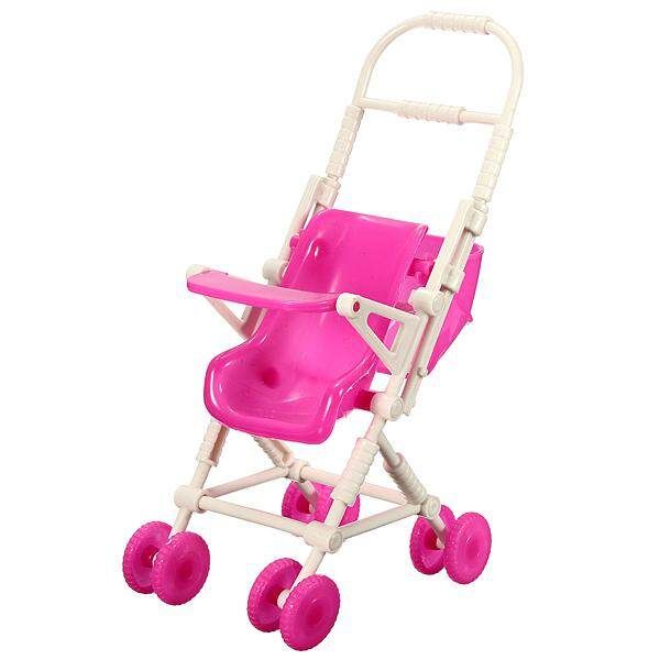 Assembly Baby Stroller Trolley Nursery Furniture Toy For Barbie Kelly Doll