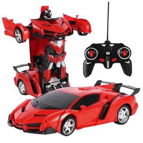 Remote Controlled Transformation Robot Toy Car -Red