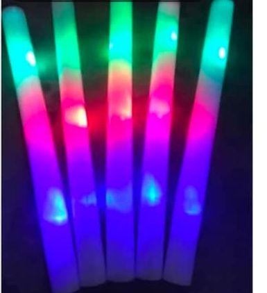 6Pcs Bulk Colorful LED Glow Sticks RGB LED Glow Foam Stick