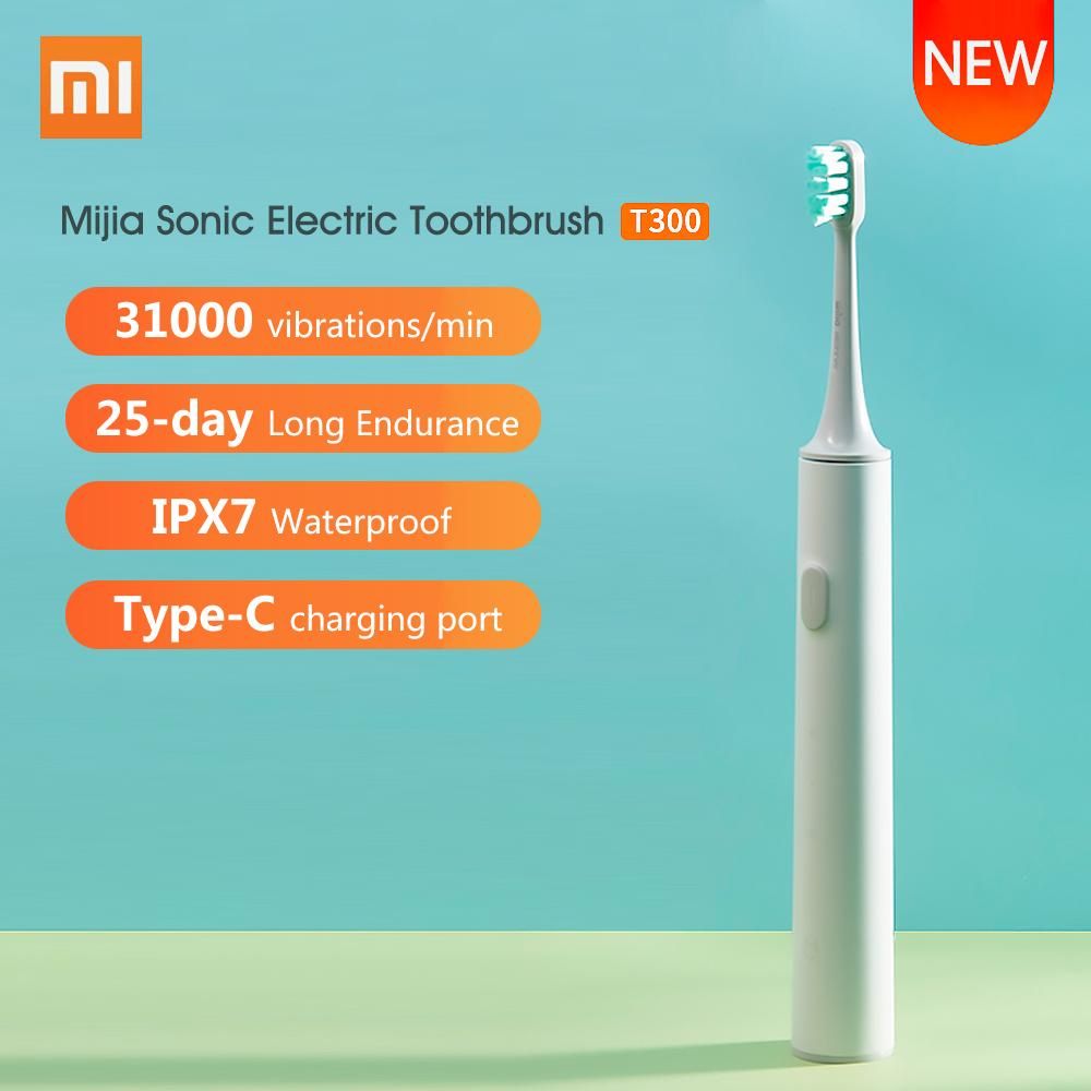 Xiaomi Mijia Sonic Electric Toothbrush T300 USB Rechargeable Tooth Brush Ultrasonic Waterproof Tooth Brush Gum Health Teeth Whiten Deep Clean