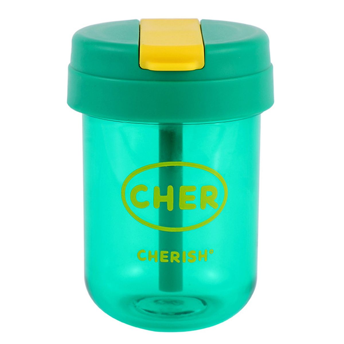 300ml Straw Cup Portable Outdoor Straw Bottle Cup Green